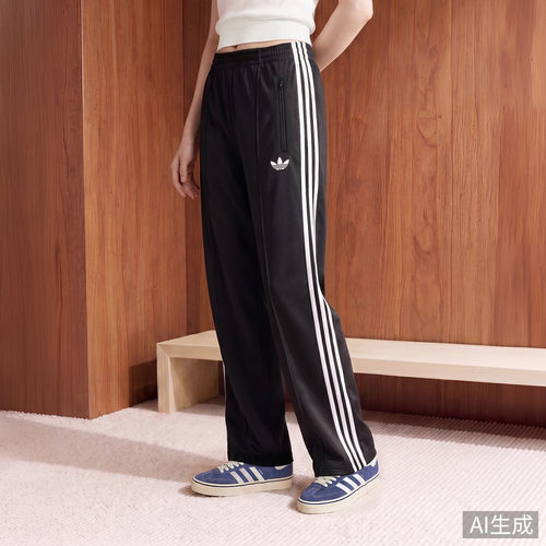 胡麟鹏同款经典宽松运动裤女秋季adidas Originals阿迪达斯三叶草 - 图0