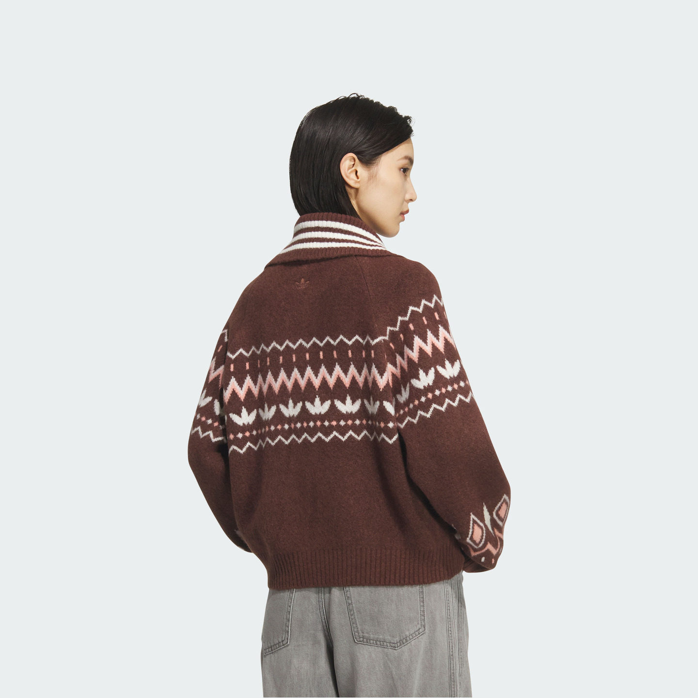 宽松提花舒适双开拉链运动针织开衫女秋冬adidas阿迪达斯三叶草,淘宝优惠券,粉丝福利购,淘宝优惠卷