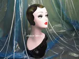 Окрашенный ретро манекен головы, модный парик, шапка, аксессуар, ожерелье, стенд