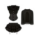 Girly Coconut Apprentice Witch Summer Set two-piece women's black slightly transparent top + black lace cake skirt + shawl