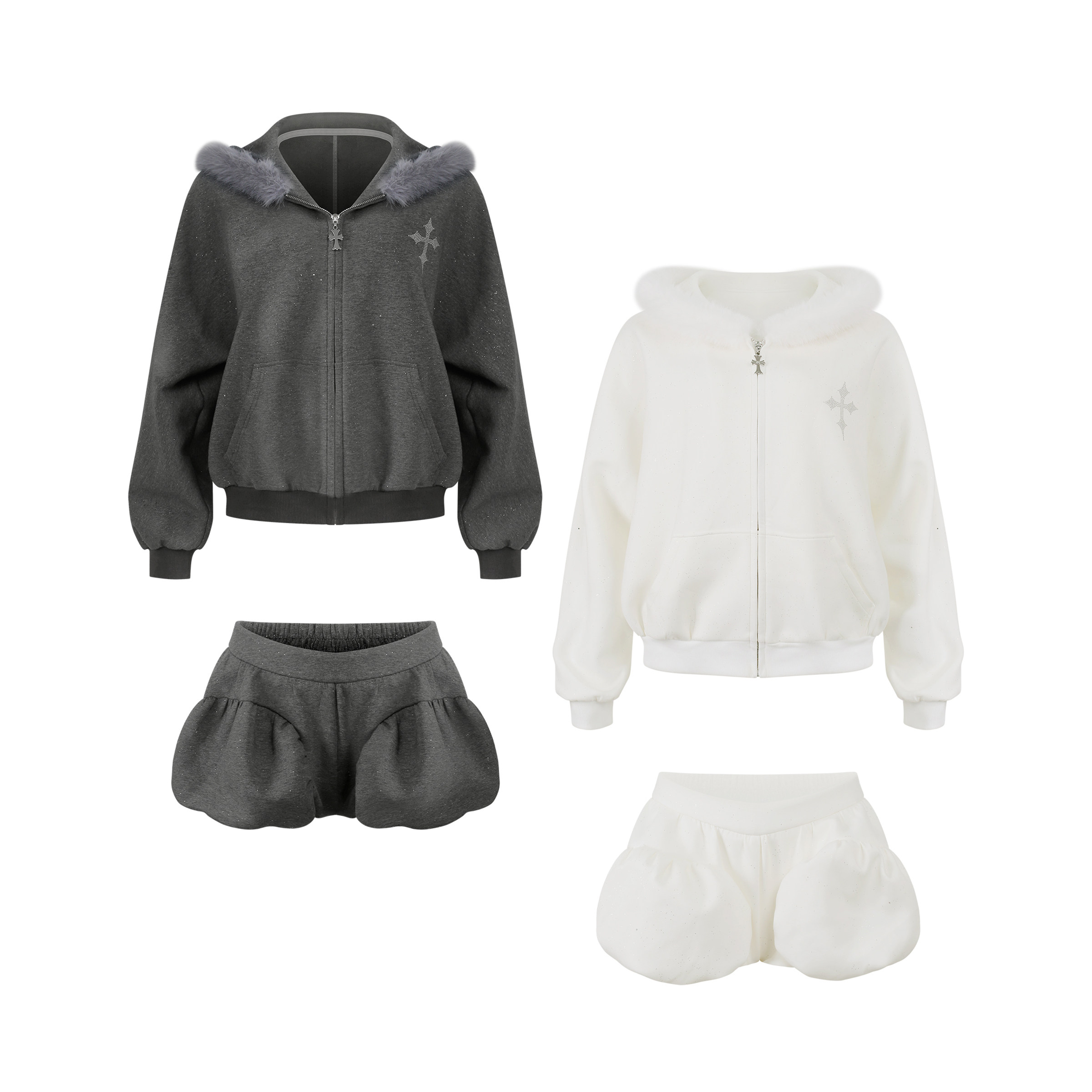 少女椰子【日常系】星河天使 冬季套装女亮闪连帽外套+亮闪短裤,淘宝优惠券,粉丝福利购,淘宝优惠卷