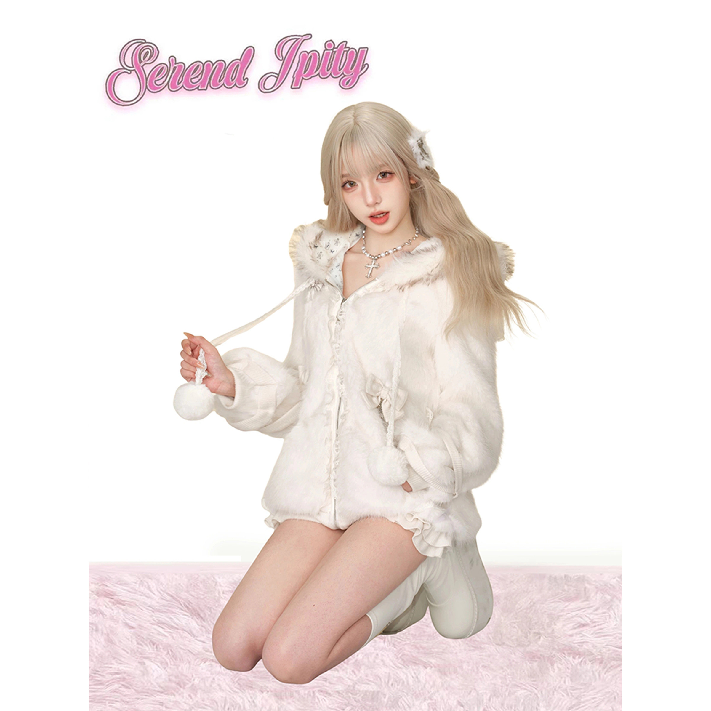 少女椰子【轻亚系】 雪融契约 冬季毛绒猫耳外套女,淘宝优惠券,粉丝福利购,淘宝优惠卷