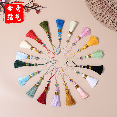 5cm短款祥云流苏 中国风手机挂件国潮挂饰短款吊坠书签挂绳配饰穗 - 图2