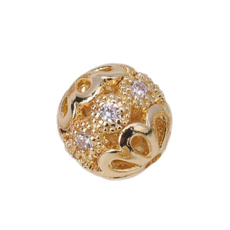 14K包金镶锆石镂空花球隔珠手链项链串珠diy装饰手工材料配件配饰,淘宝优惠券,粉丝福利购,淘宝优惠卷