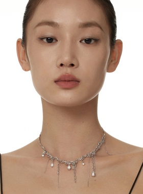 BOONEE水滴锆石流苏项链