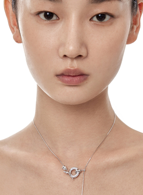 BOONEE郁金香闪钻坠饰可抽拉项链