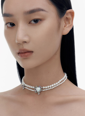 BOONEE欧泊爱心花园双层珍珠颈链