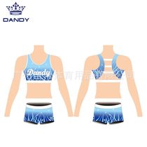 Manufacturer customized wrap chest ultra short sports fitness Two sets of 2021 new printed cheerleading training clothes hygroscopic