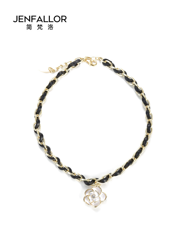 简梵洛黑色百搭2021年新款潮锁骨链 简梵洛项链