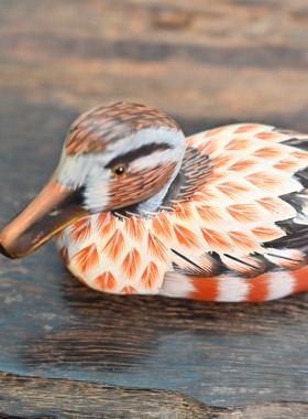 日本回流木质鸳鸯摆件