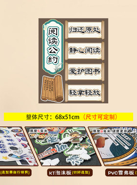 小学国学畅游书海阅读润童心诗词歌赋班级文化墙黑板海报成品贴纸