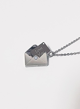 小众潮情侣可打开情书信封项链