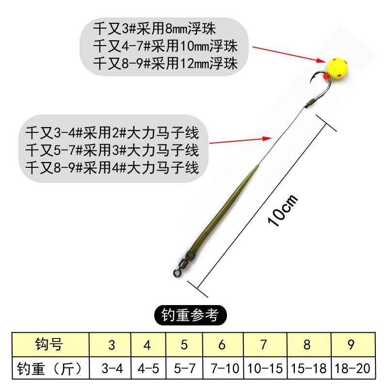 反底钓浮珠鲤鱼线组珠珠草鱼欧式欧鲤鱼钩离底钓可特殊定制钩或线-图0