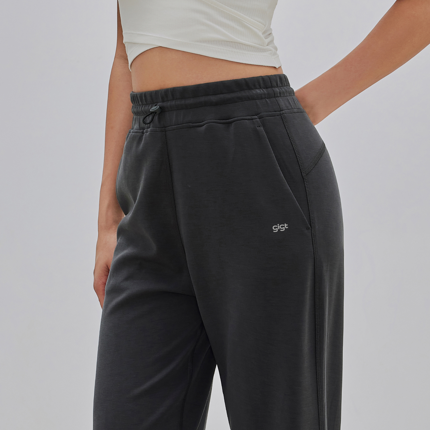 gigt极吉直筒瑜伽裤女新款高腰显瘦休闲运动裤外穿跑步训练健身裤 - 图1