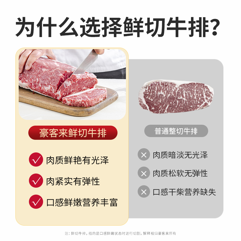 【豪客来】家用西冷牛排旗舰店鲜切原肉整切牛扒牛肉儿童黑椒牛排 - 图1