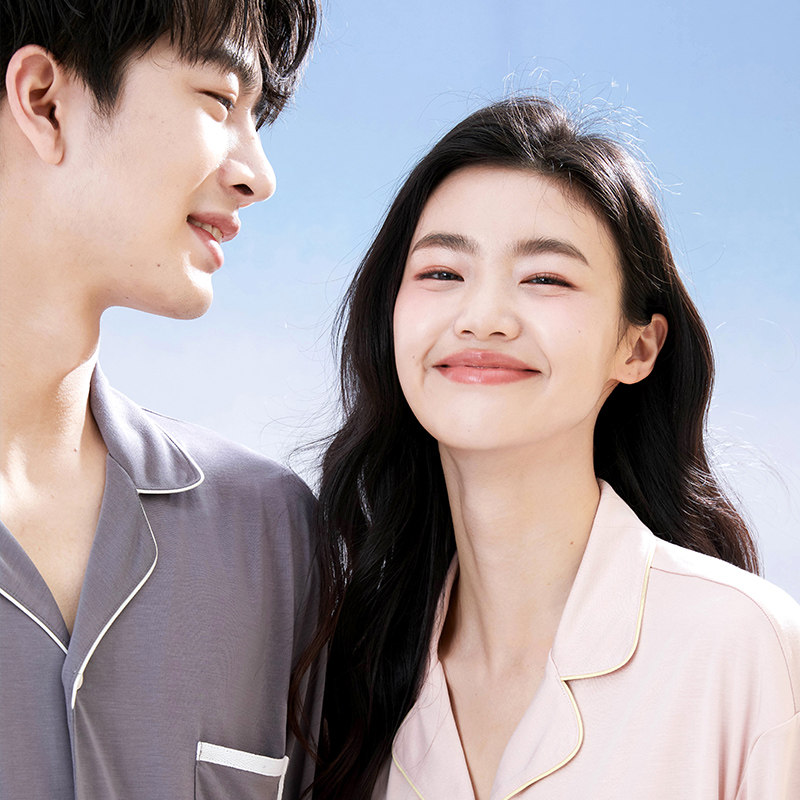 内茵女春情侣带胸垫短袖防凸点睡衣 内茵睡衣/家居服套装