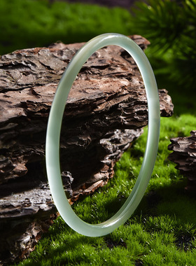 晴水绿玉髓手镯青梅叮当镯冰透