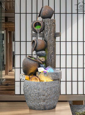 崖柏木桩流水摆件阳台装饰乔迁礼