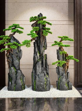 枯山水装饰摆件楼梯拐角造景