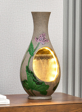 中国风客厅办公室流水摆件循环水