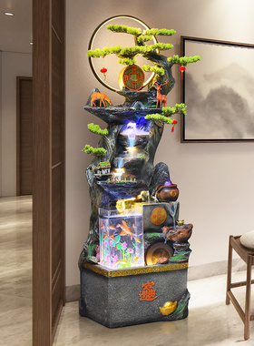 落地假山流水喷泉摆件玄关装饰