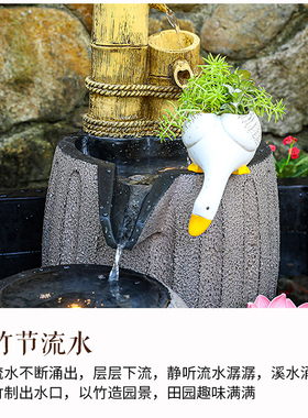 阳台水系造景花园树脂布置鱼池