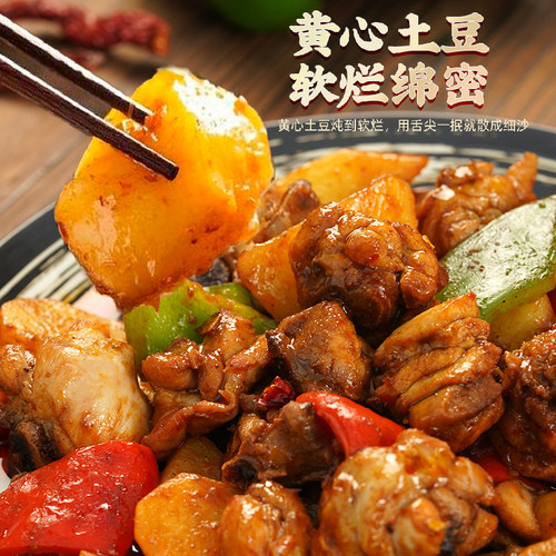 食冠军西北大盘鸡500g半成品速食菜鸡肉制品预制菜方便快手菜香辣 - 图2