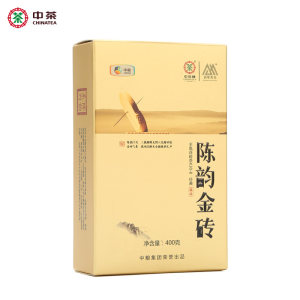 中茶 湖南安化黑茶 百年木仓 陈韵金砖 手筑茯砖 400g