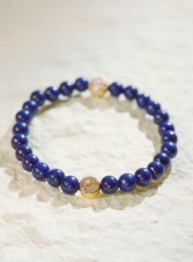 天然青金石手串锆石球GinaKimKR