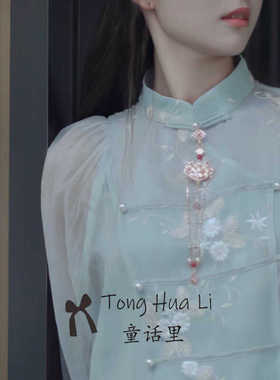 珍珠项坠繁花似锦古风