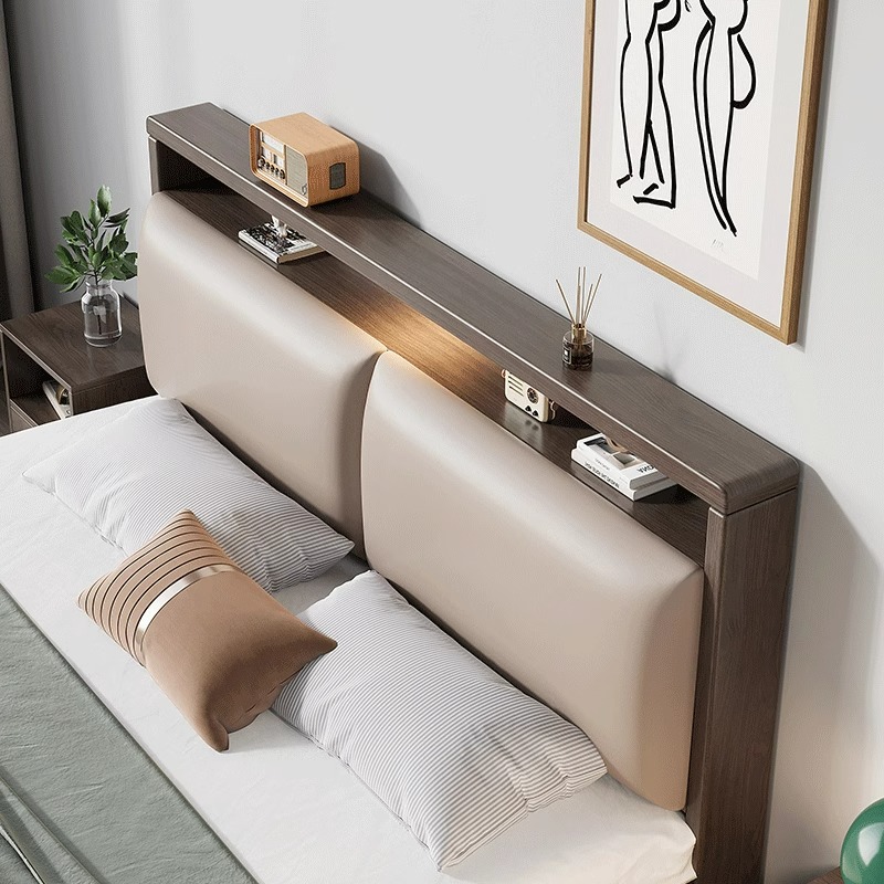 床实木床现代简约1.5m家用双人床主卧经济型出租房用1.2m单人床架 - 图2