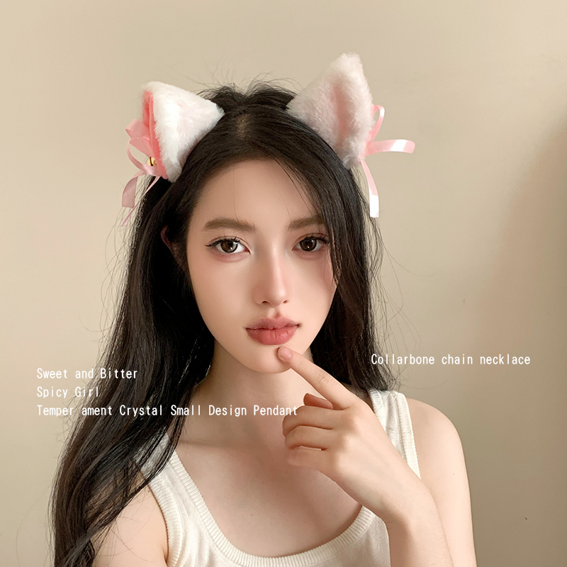 猫咪耳朵发箍性感毛绒绒纯欲蝴蝶结铃铛可爱甜美超萌头箍时尚潮流