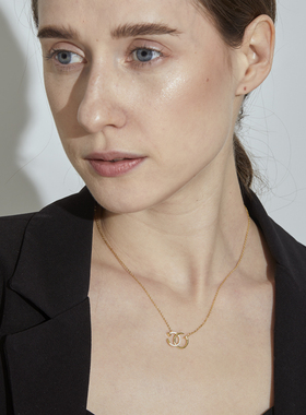 双C项链女925银轻奢小众高级感