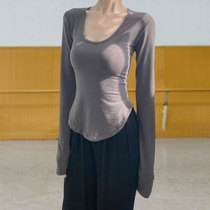 Dance Rehearsical womens slim fit modern dance blouses Chinese classical folk dance teacher art kowi training clothes