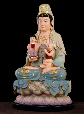 树脂彩绘送子观音菩萨家用