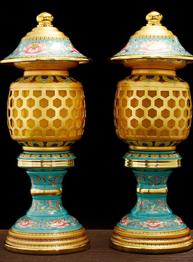 led佛前珐琅百轩莲花灯