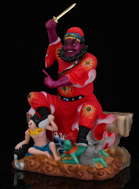 佛堂钟馗神像汉白玉彩绘