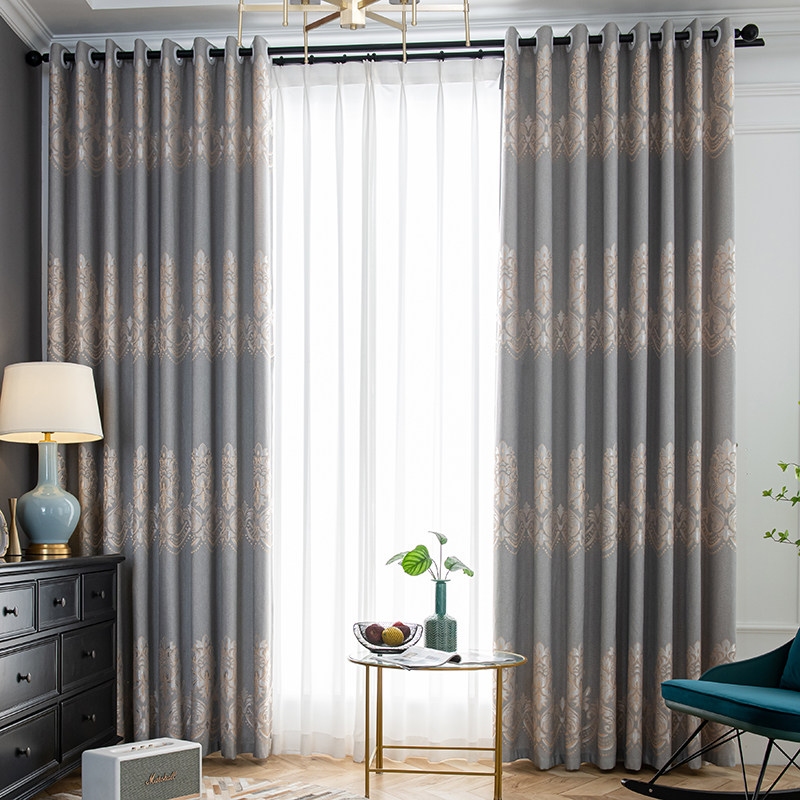 遮阳帘遮光成品2025年新款轻奢北欧提花款卧室少女飘窗落地窗布帘,淘宝优惠券,粉丝福利购,淘宝优惠卷
