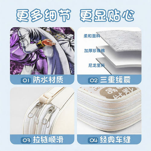 jojo的奇妙冒险数据线收纳包手机充电器大容量移动硬盘有线耳机充电宝保护套u盘收纳盒充电线收纳袋ccd相机包 - 图2