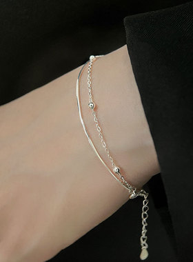 s925纯银双层手链小众设计