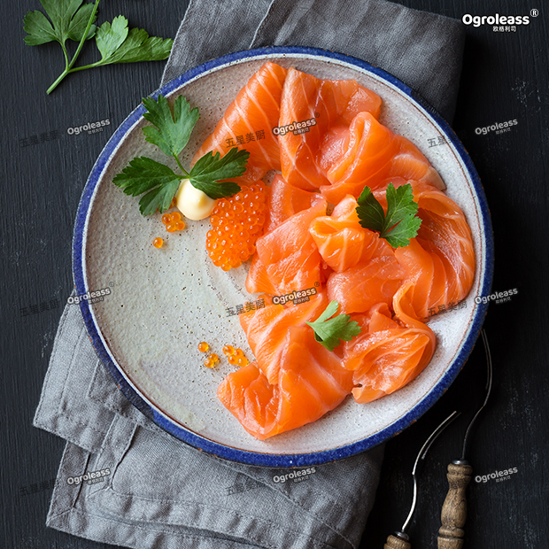 烟熏三文鱼切片smoked salmon新鲜中段即食冰鲜生鱼片刺身拼盘 - 图0