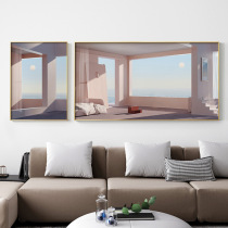 Modern minimalist atmosphere Atmospheric Extension Space Sensation Living Room Decoration Painting Sofa Background Wall Horizontal version Composition hanging painting Dramatic Painting