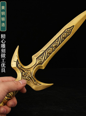 黄铜宝刀宝剑客厅铜戟摆件弯刀