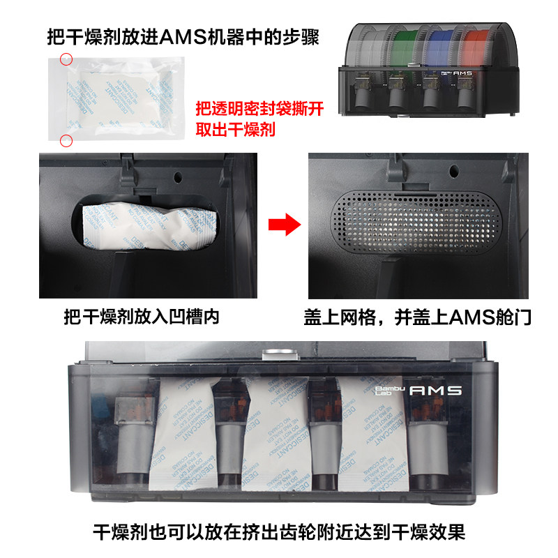 3DSWAY三迪思维3D打印机适用于拓竹AMS耗材专用干燥剂X1/P1/A1系列通用环保高吸湿率耗材材料除湿,淘宝优惠券,粉丝福利购,淘宝优惠卷