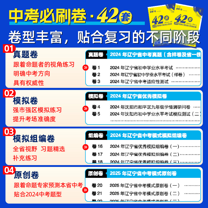 官方自营2025中考必刷卷42套语文数学物理化学政治历史生物地理安徽辽宁河南江西湖南浙江初三九年级中考真题卷模拟卷汇编中考资料