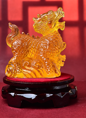 海清阁麟龟赐瑞琉璃摆件属羊人2026年马年吉祥物生肖羊饰品礼物