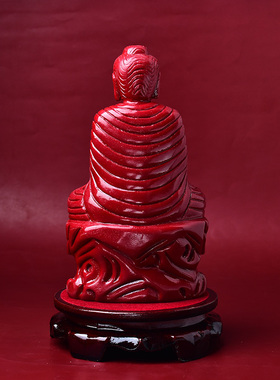 朱砂大日如来佛摆件三宝佛释迦牟尼佛阿弥陀佛客厅镇宅供奉摆件