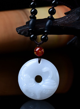 吉象护蛇和田玉吊坠2025蛇年属蛇的吉祥佩戴物生肖蛇挂件项链男女