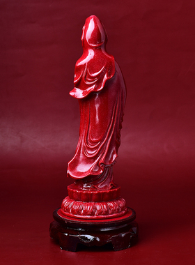 天然朱砂观音菩萨佛像南海送子观世音菩萨摆件家居客厅家用供奉