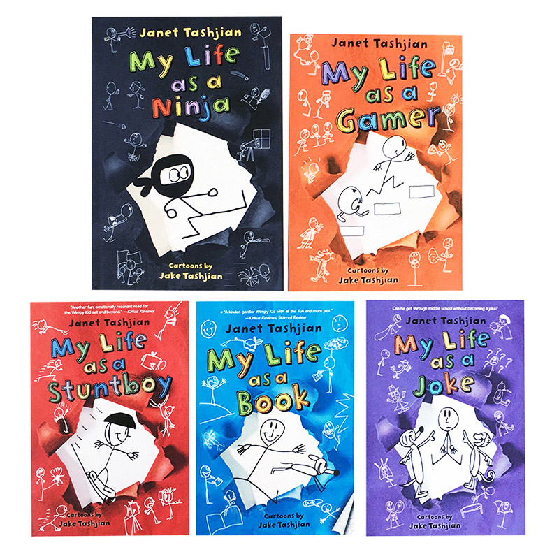 小屁孩成长记系列5册 英文原版 My Life as a Gamer Book Ninja Joke Cartoonist Stunt boy 进口英语卡通章节桥梁书 全英文版 - 图0